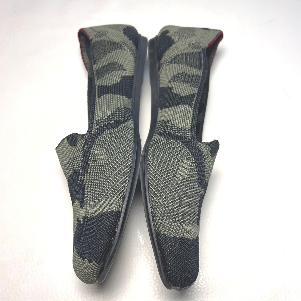 Seven7 Camo Knit Loafers Womens 8 Olive Green Camouflage Slip On Flats Casual - Picture 5 of 8